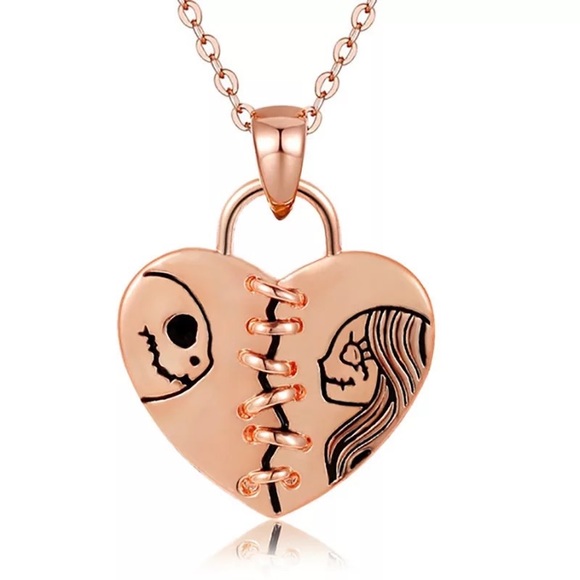 Nightmare Before Christmas Necklace Jack and Sally Meant to be. - Picture 7 of 16